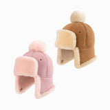 Ozugg Kids Sheepskin Upflap Hat